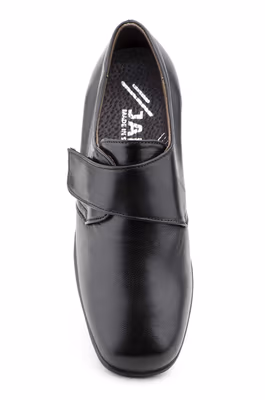 Zapatos Mujer Piel Negro Cuña Correa Plantilla Extraíble Ancho Especial Calzados Bailen ref. 722 - 2