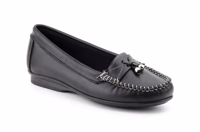 Kiowa Mujer Piel Negro Borlas Metal