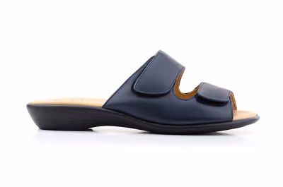 Sandalia Mujer Piel Marino Cuña - 2