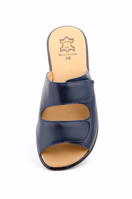 Sandalia Mujer Piel Marino Cuña - 4
