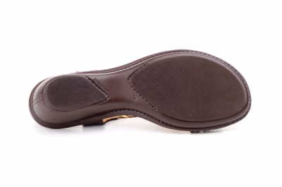 Sandalias Mujer Trenzado Piel Metalizado Bronce Elástico Cuña - 9