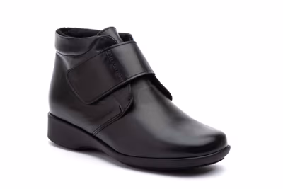 Botines Mujer Piel Negro Cuña - 2