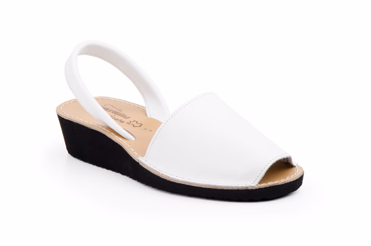 Ibicencas Menorquinas Mujer Piel Blanco Cuña