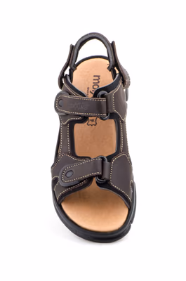 Sandalias Hombre Piel Marrón Correa Desmontable - 4