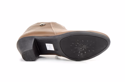 Botines Mujer Piel Taupe Tacón Cremallera - 2