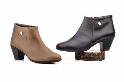 Botines Mujer Piel Taupe Tacón Cremallera - 7