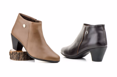 Botines Mujer Piel Taupe Tacón Cremallera - 8