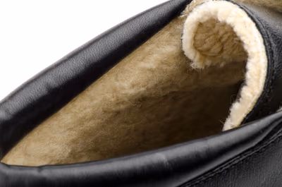 Botines Hombre Piel Negro Borreguillo  - 5