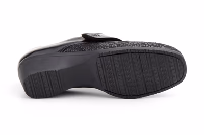 Zapatos Mujer Piel Negro Licra Comodon Cuña - 3