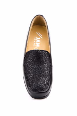 Zapatos Mujer Piel Negro Licra Elásticos Comodon Cuña - 4