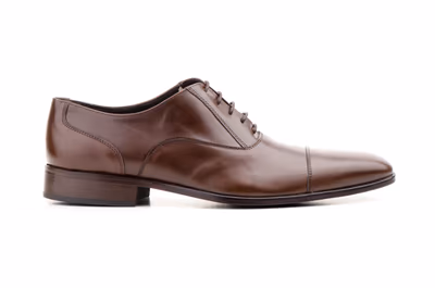 Zapatos Hombre Piel Marrón Niger Cordones Suela de Cuero - 2