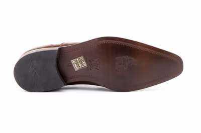 Zapatos Hombre Piel Marrón Niger Cordones Suela de Cuero - 3