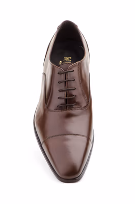 Zapatos Hombre Piel Marrón Niger Cordones Suela de Cuero - 4