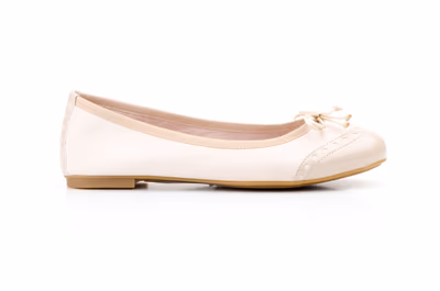 Francesitas Bailarinas Mujer Piel Beige Charol Lazo - 3