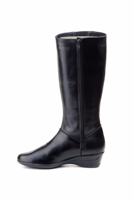 Botas Mujer Piel Negro Cuña Cremallera Borlas Elásticos - 3