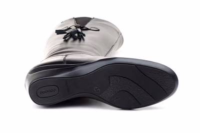 Botas Mujer Piel Negro Cuña Cremallera Borlas Elásticos - 4