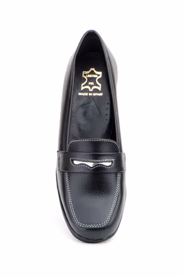 Zapatos Mujer Piel Negro cuña - 4