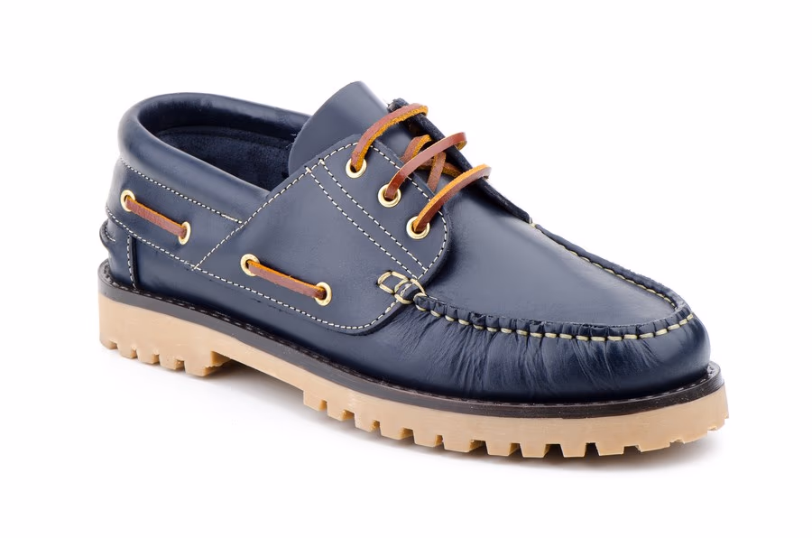 Náuticos Niño Piel Pull Marino