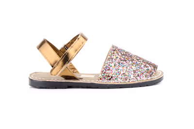 Avarcas Menorquinas Niña Glitter Multi Acolchadas - 3