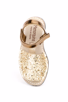 Avarcas Menorquinas Niña Glitter Oro Acolchadas - 4