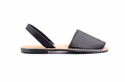 Menorquinas Ibicencas Hombre Piel Negro Planta Acolchada - 3