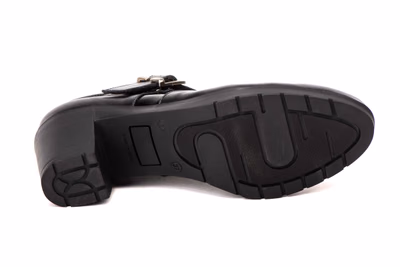 Women's Mary Jane Shoes Black Leather and Patent Heel Buckle Elastic JAM ref. 5023 - 4