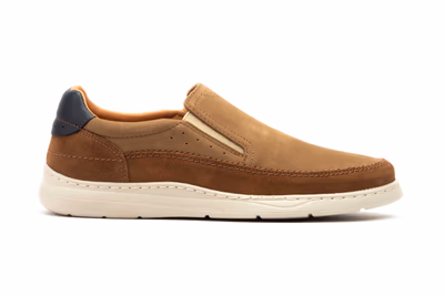 Men's Casual Shoe Nubuck Leather Taupe Elastic Route 83 ref. R83-2605 - 3
