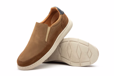 Men's Casual Shoe Nubuck Leather Taupe Elastic Route 83 ref. R83-2605 - 5