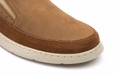 Men's Casual Shoe Nubuck Leather Taupe Elastic Route 83 ref. R83-2605 - 6