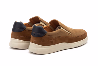 Men's Casual Shoe Nubuck Leather Taupe Elastic Route 83 ref. R83-2605 - 7