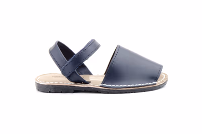 Avarcas Menorquinas Niña Piel Marino Acolchadas - 3