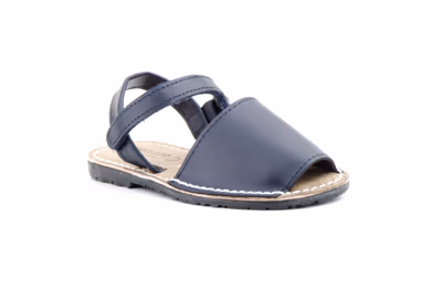 Avarcas Menorquinas Niña Piel Marino Acolchadas