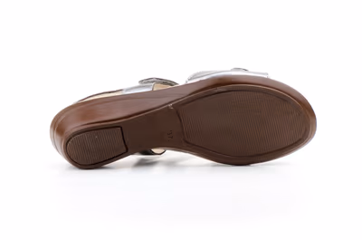 Sandalias Vaquetillas Mujer Piel Plomo Cuña - 2