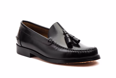 Zapatos Hombre Piel Negro Suela de Cuero Castellanos - 2