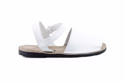 Avarcas Menorquinas Niña Piel Blanco Acolchadas - 3