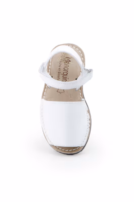 Avarcas Menorquinas Niña Piel Blanco Acolchadas - 4