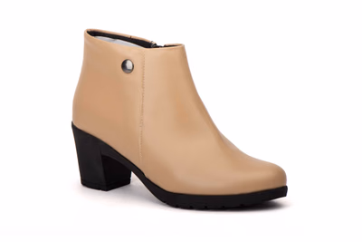 Damen Stiefeletten Leder Sandfarben Absatz Reißverschluss JAM ref. 417 - 2