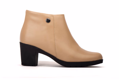 Damen Stiefeletten Leder Sandfarben Absatz Reißverschluss JAM ref. 417 - 3