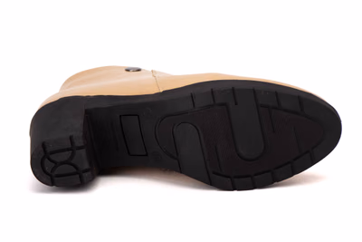 Damen Stiefeletten Leder Sandfarben Absatz Reißverschluss JAM ref. 417 - 4
