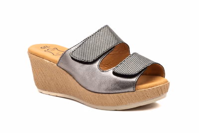 Sandalias Mujer Piel Plomo GEL - 2