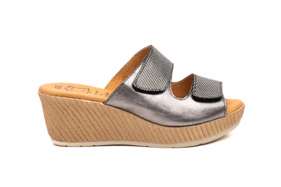 Sandalias Mujer Piel Plomo GEL - 3
