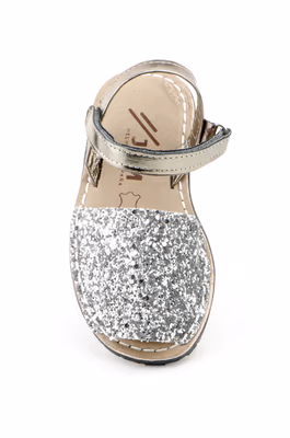 Avarcas Menorquinas Niña Glitter Plata Acolchadas - 3