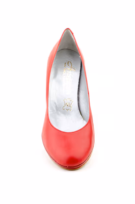 Zapatos Mujer Piel Rojo Tacón Plataforma Salón - 4