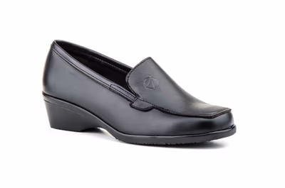 Zapato Mujer Piel Negro Cuña