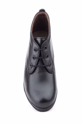 Botín Mujer Piel Negro Cordones - 4