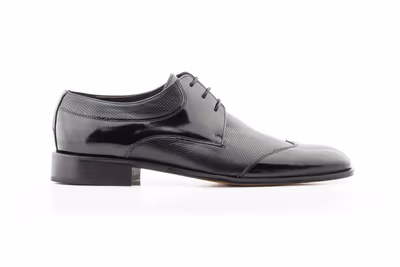 Zapatos Hombre Piel Negro Suela de Cuero - 3