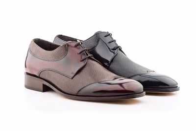 Zapatos Hombre Piel Negro Suela de Cuero - 6