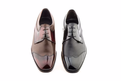 Zapatos Hombre Piel Negro Suela de Cuero - 7