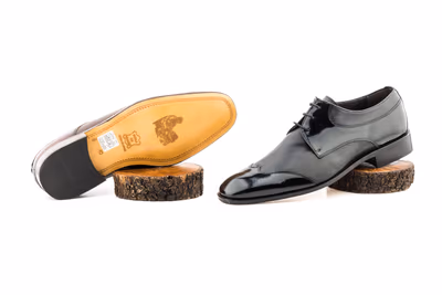 Zapatos Hombre Piel Negro Suela de Cuero - 9