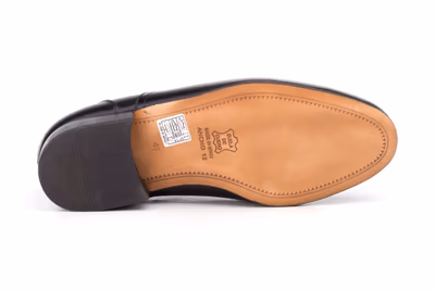 Zapatos Hombre Piel Negro Cordones Suela de Cuero - 2